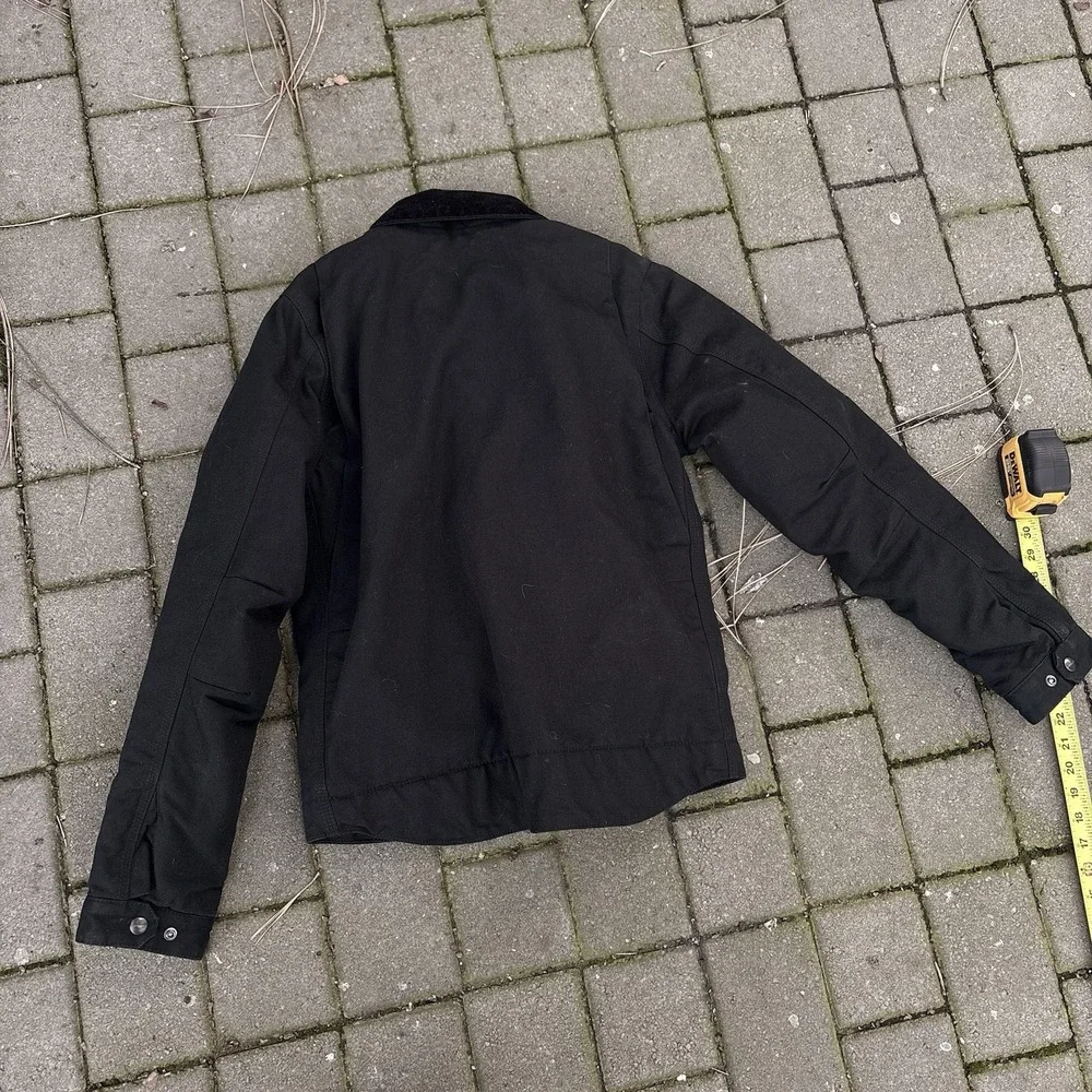 Carhartt BLK Black Blanket Lined Detroit Jacket Size Small Company Logo